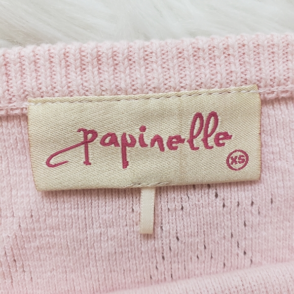 Papinelle Pointelle Pink Sweater Pajamas Top - Picture 5 of 7
